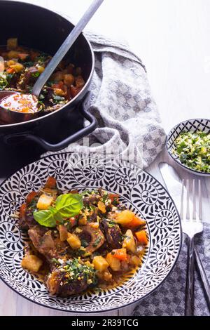 Ossobuco avec gremolata (Italie) Banque D'Images