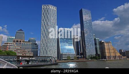 Canary Wharf Financial Center Waterfront, Tower Hamlets council, est de Londres, Angleterre, Royaume-Uni, E14 3QS Banque D'Images