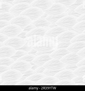 Motif feuilles blanches sans couture, fond naturel d'été. Motif de répétition de photo de feuille décoloré. Banque D'Images