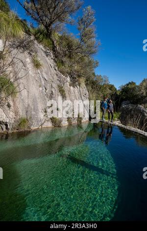 Assarell étang naturel, Pollença, Majorque, Iles Baléares, Espagne. Banque D'Images