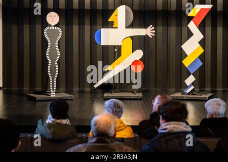 salle de montage de théâtre, école bauhaus, bâtiment principal, Dessau, République fédérale d'Allemagne. Banque D'Images