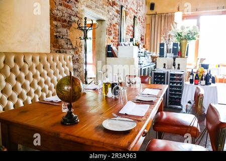 Intérieur du restaurant Retro Bistro dans la zone haut de gamme Banque D'Images