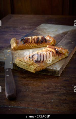 Tranches de tarte aux pommes françaises Banque D'Images