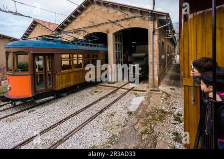 Tren de Soller, (ferrocarril Palma-Soller), Majorque, Iles Baléares, Espagne, Europe. Banque D'Images
