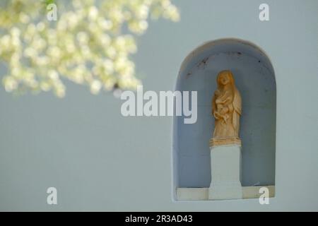 Iglesia de Jesús,. construida en el siglo XV, pueblo de Jesus, Ibiza, Baléares, Espagne. Banque D'Images