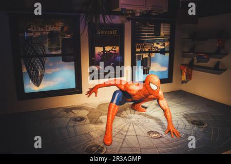 Londres, Royaume-Uni - 24 août 2017 : spiderman dans le musée de cire de Madame Tussauds à Londres Banque D'Images