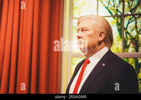 Londres, Royaume-Uni - 24 août 2017 : Donald Trump dans le musée de cire de Madame Tussauds à Londres Banque D'Images