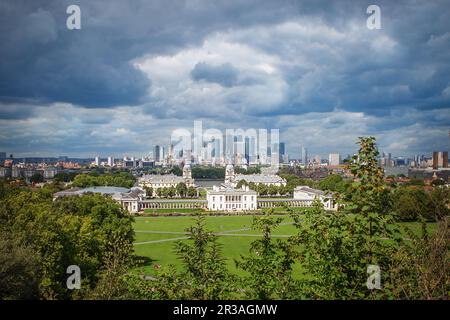 LONDRES, Royaume-Uni - 19 AOÛT 2017 - vue sur le parc depuis l'observatoire de Greenwich, Banque D'Images