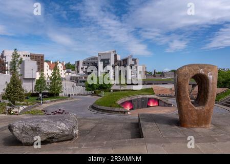 Le bâtiment du Parlement écossais accueille le Parlement écossais à Holyrood, Édimbourg Banque D'Images