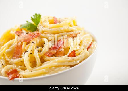 Spaghetti carbonara Banque D'Images