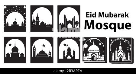 Un motif vectoriel Eid Mubarak silhouette. Illustration de Vecteur