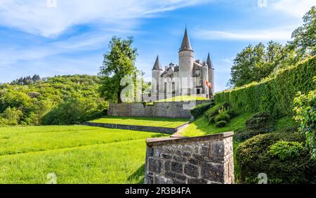 Magnifique château de conte de fées en Belgique. Château de Veves. Banque D'Images