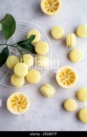 Macarons citron Banque D'Images