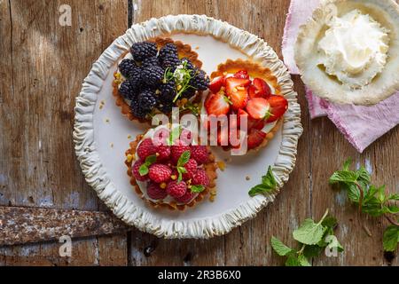 Petites tartes aux fruits Banque D'Images