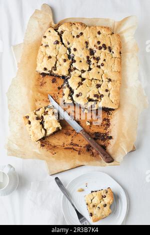 Brookies (brownies à croûte de biscuits croustillante) Banque D'Images