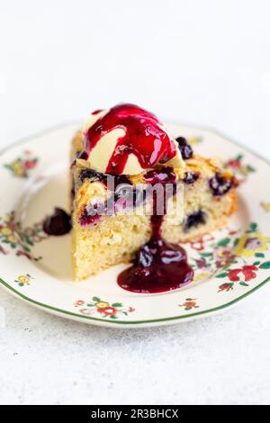 Gâteau aux myrtilles et aux amandes (sans gluten) Banque D'Images