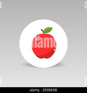 Motif rouge pomme rond vectoriel Icon plat Illustration de Vecteur