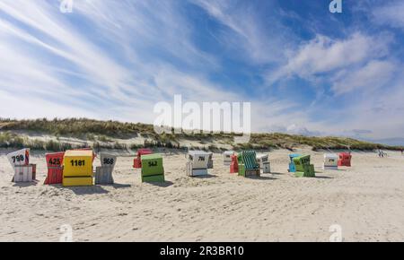 Panier de plage, plage, mer, Langeoog Banque D'Images