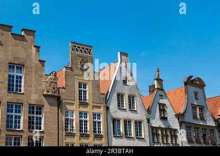 Maisons à pignons au Prinzipalmarkt Münster Banque D'Images