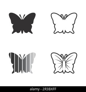 Beauté papillon vecteur icône animal design Illustration de Vecteur