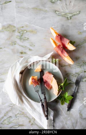 Prosciutto crudo e melone Banque D'Images