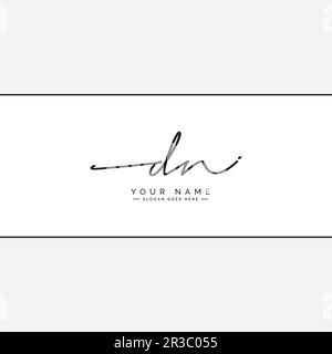 DN logo initial dans le style Signature pour la photographie et la mode d'affaires - dessin main logo Signature Vector Illustration de Vecteur