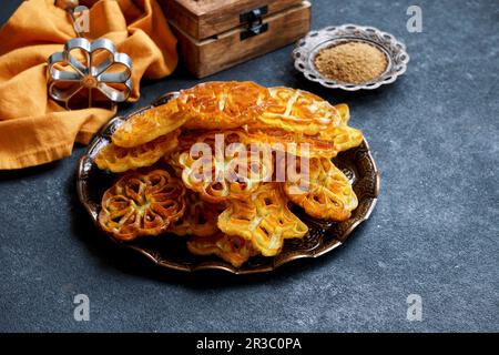 Biscuits de rose indienne, achappam, Achu Murukku Banque D'Images