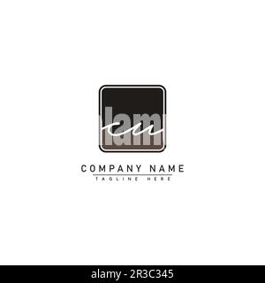 LOGO SIGNATURE manuscrit DE CU - modèle de logo vectoriel pour les secteurs de la beauté, de la mode et de la photographie Illustration de Vecteur