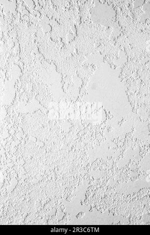 Texture de fond blanc abstrait avec taches et éclaboussures de plâtre. Surface en rason gris texturé Banque D'Images