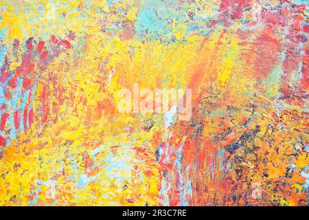 Arrière-plan abstrait de peinture à l'huile. Huile sur toile. Peinture à l'huile tirée à la main. Texture de couleur. Coup de pinceau Banque D'Images
