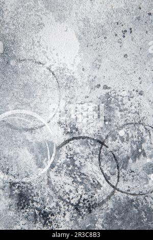 Texture d'arrière-plan grise abstraite avec taches et éclaboussures de plâtre. Surface en rason gris texturé Banque D'Images
