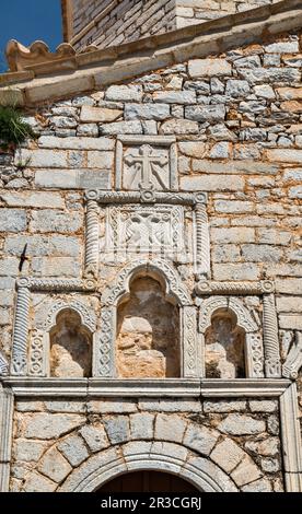 Église de Taxiarches, 18th siècle, village de Tseria, près de Kardamyli, Mani Messenian, Exo Mani, presqu'île du Péloponnèse, région du Péloponnèse, Grèce Banque D'Images