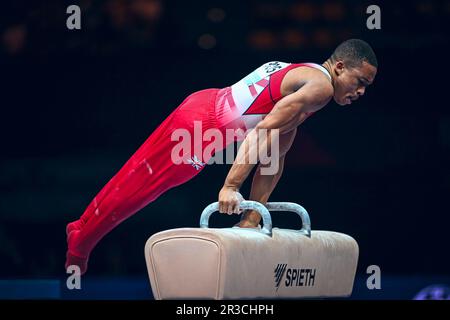 Joe Fraser participant aux Championnats d'Europe de gymnastique de Munich 2022. Banque D'Images