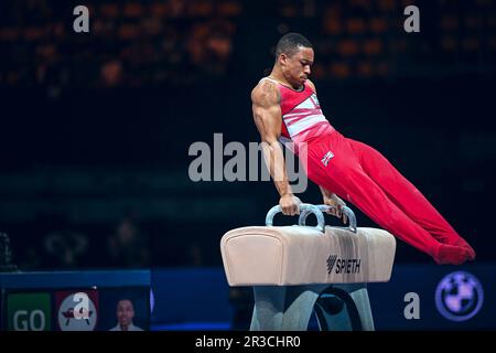 Joe Fraser participant aux Championnats d'Europe de gymnastique de Munich 2022. Banque D'Images