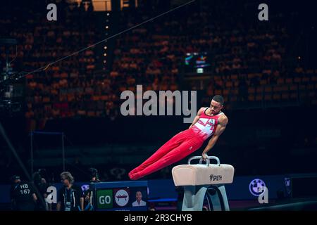 Joe Fraser participant aux Championnats d'Europe de gymnastique de Munich 2022. Banque D'Images