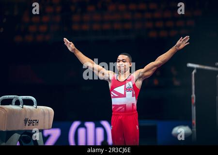 Joe Fraser participant aux Championnats d'Europe de gymnastique de Munich 2022. Banque D'Images