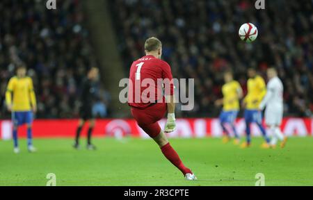 Joe Hart en action pendant le match d'aujourd'hui. L'Angleterre bat le Brésil 2:1England 06/02/13 Angleterre V Brésil 06/02/13 International friendly photo: RIC Banque D'Images