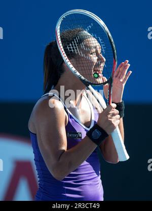 Heather Watson remporte le deuxième match tennis - Australian Open - Grand Chelem - Melbourne Park 2013 - Melbourne - Australie - mercredi 16th janvier Banque D'Images