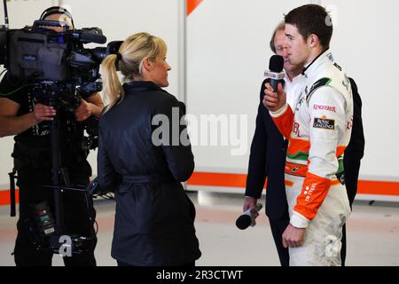 Paul di Resta (GBR) Sahara Force India F1 avec Sky Sports F1.01.02.2013. Force India F1 VJM06 Launch, Silverstone, Angleterre., Credit:FOTOSPORTS INTERNA Banque D'Images