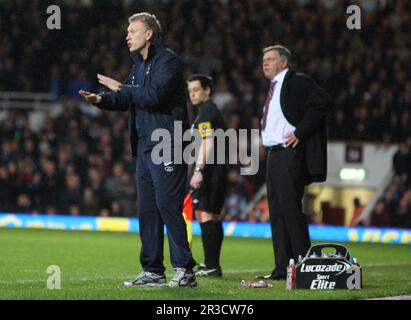 Davis Moyes d'Everton Directeur et Sam Allardyce de West Ham UnitedEverton 2012/13 West Ham United V Everton 22/12/12 la première Ligue photo: Kiera Banque D'Images