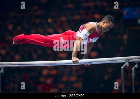 Joe Fraser participant aux Championnats d'Europe de gymnastique de Munich 2022. Banque D'Images