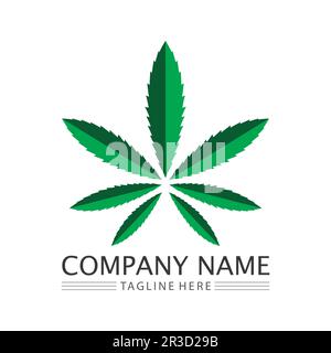 logo de cannabis et motif vectoriel d'icône de feuille de marijuana Illustration de Vecteur