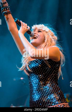 Pixie Lott, V2009, Hylands Park, Chelmsford, Essex, Royaume-Uni - 22 août 2009 Banque D'Images