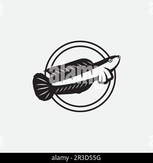 Channa Snakehead Fish, Predator Fish, animal design sous-marin, logo, et illustration Illustration de Vecteur