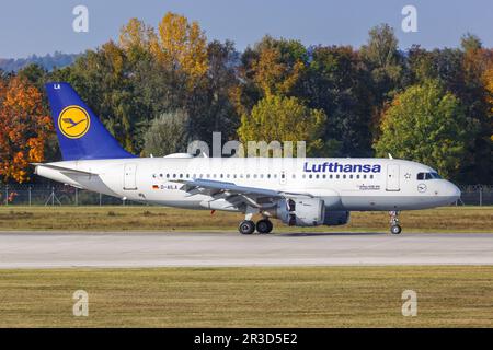 Lufthansa Airbus A319 aéroport de Munich en Allemagne Banque D'Images