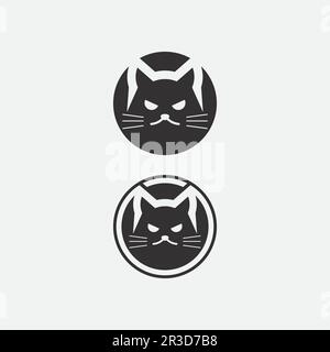 logo de chat et vecteur animal icône empreinte logo de chaton calico symbole de chien dessin animé caractère signe illustration conception doodle Illustration de Vecteur