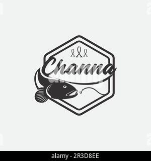 Channa Snakehead Fish, Predator Fish, animal design sous-marin, logo, et illustration Illustration de Vecteur