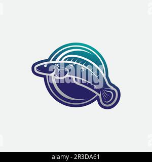 Channa Snakehead Fish, Predator Fish, animal design sous-marin, logo, et illustration Illustration de Vecteur