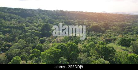 Vue panoramique verte dans la région de Santo Domingo vue aérienne de drone Banque D'Images