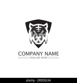 Logo tigre et motif mascotte illustration du vecteur animal Illustration de Vecteur